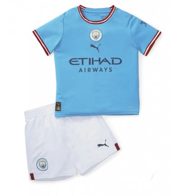 Manchester City Hjemmedraktsett Barn 2022-23 Kortermet (+ Korte bukser)